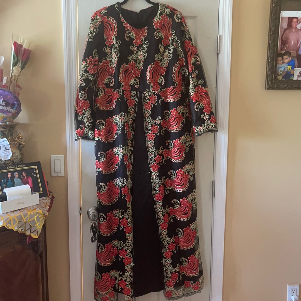 Black And Red Custom Made Dress